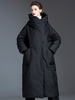 Doudoune Femme Long Manteau Noir En Duvet De Canard Hiver Chaud Veste