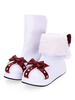 Doux bottes de neige Lolita avec nœud de pompier Chaussures lolita blanches à deux tons Déguisements Halloween