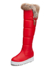 Doux Bottes Lolita Cony cheveux Synthétique métalliques bout rond rouge Lolita Bottes de neige Déguisements Halloween