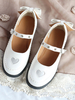Doux Chaussures Lolita Sweathear Bow Strass Blanc Chaussures Mary Jane Lolita Déguisements Halloween