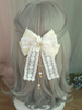 Doux Cheveux Lolita Fermoir Dentelle Noeud Perle Brodé Ecru Blanc Lolita Accessoire Cheveux Déguisements Halloween
