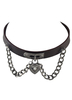 Doux collier en faux cuir mode ornement métallique