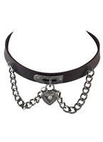 Doux collier en faux cuir mode ornement métallique