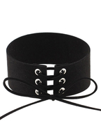 Doux collier en suède style western avec lacets