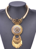 Doux collier métallique style éthnique ornement métallique