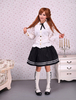 Doux coton blanc Lolita Blouse manches longues dentelle Bow Trim Déguisements Halloween
