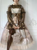 Doux Lolita Blouses Volants Manches Longues Imprimé Floral T-shirt Lolita Noir