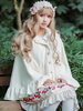 Doux Lolita Cape Neverland Tweed À Capuche Arcs Ruffles Lapin Blanc Lolita Manteau D\