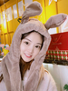 Doux lolita chapeau écharpe de lolita brun moelleux oreille de lapin Déguisements Halloween