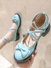 Doux Lolita Chaussures Arcs Bout Rond Pompes Lolita En Cuir Synthétique Déguisements Halloween