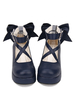 Doux Lolita Chaussures Bow Stappy Buckle Wedge Talon Blanc Lolita Chaussures Déguisements Halloween
