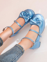 Doux Lolita Chaussures en cuir Synthétique Bows Chunky talon Lolita pompes Déguisements Halloween