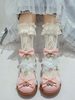 Doux Lolita Chaussures Rose/Blanc/Ivoire Déco Ballon de Fleurs Noeud Mignon