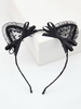 Doux Lolita Cheveux Fermoir Dentelle À Volants Arc Noir Lolita Accessoire Déguisements Halloween