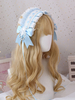 Doux Lolita Coiffe Bleu Dentelle Bows Dentelle Bandeau Couvre-chef Lolita Accessoires cheveux Déguisements Halloween
