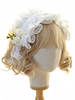 Doux Lolita Coiffe Couvre-chef en dentelle blanche Fleur Lolita Accessoires cheveux Déguisements Halloween
