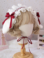 Doux Lolita Coiffe Oreilles de lapin en dentelle Bows Bandeau dentelle Déguisements Halloween