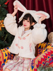 Doux Lolita Cover Ups Blanc Neverland Applique À Manches Longues Cape Oreilles De Lapin Polyester Pardessus Lolita Outwears
