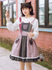 Doux Lolita JSK Robe Coton Sans Manches Color Block Dentelle Volants Jupe Lolita Jumper Rose