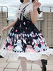 Doux Lolita JSK Robe Noir Polyester Sans Manches Bowknots Alice"idien Casual Lolita Jumper Jupes