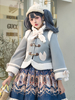 Doux Lolita Manteaux Bébé Bleu Noué Nœuds Polyester Pardessus Manteau Tweed Hiver Lolita Outwears