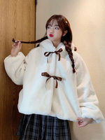 Doux Lolita Manteaux Blanc Polyester Bows Pardessus d\