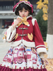 Doux Lolita Manteaux Manteau en Tweed Rouge Nœuds Nœuds Pardessus Polyester Hiver Lolita Outwears