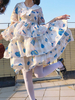Doux Lolita OP Robe Abricot Bowknots Col Marin"idien Décontracté Lolita One Piece Robes