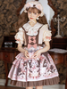 Doux Lolita OP Robe manches courtes perles arcs rose marron"idien décontracté Lolita une pièce robe