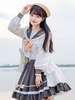 Doux Lolita OP Robe Polyester Manches Longues Volants Nœuds Blanc Casual Lolita une Pièce