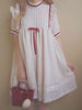 Doux Lolita OP une pièce robe à manches courtes col montant en mousseline de soie blanche robe lolita Déguisements Halloween