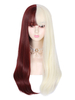 Doux Lolita perruques couleur bloc fibre argent rouge foncé accessoires Lolita droits
