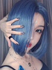 Doux Lolita perruques Deep Blue Bob courte fibre résistante à la chaleur perruques de cheveux Lolita Déguisements Halloween