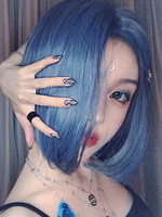 Doux Lolita perruques Deep Blue Bob courte fibre résistante à la chaleur perruques de cheveux Lolita Déguisements Halloween