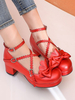 Doux Lolita Pompes Arcs Bout Rond Synthétique Cuir Lolita Chaussures Déguisements Halloween