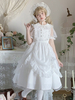Doux Lolita Robe blanche JSK Volants Lolita Jumper Jupes Déguisements Halloween