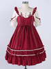 Doux Lolita Robe OP Bourgogne Lolita Bows Une Robes Piece Déguisements Halloween