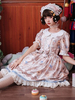 Doux Lolita Robe OP Laiton Sweetheart Dentelle Imprimée Manches Courtes Robes Une Pièce Lolita Déguisements Halloween