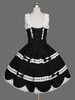Doux Lolita Robe Volants Noir JSK Lolita Jumper Jupes Déguisements Halloween