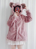 Doux manteau lolita ours oreille à capuchon bowknot manteau dhiver rose lolita Déguisements Halloween