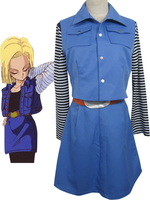 Dragon Ball andro de 18 Déguisements Halloween Cosplay Costume uniforme tissu combiné en cuir Déguisements Halloween