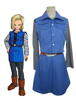 Dragonball Cosplay Z Android No 18 Uniforme de combat Costume Cosplay en tissu Déguisements Halloween