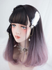 Droite Lolita Perruque Blunt Frange End Curl Layered Ombre Harajuku Lolita perruque Déguisements Halloween