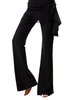 Eblouissant costume de danse latine en rayonne noir unicolore Pantalons Déguisements Halloween