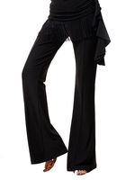 Eblouissant costume de danse latine en rayonne noir unicolore Pantalons Déguisements Halloween