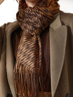 Echarpes Femme Hiver Imprimé Carreaux Bicolores avec Franges