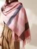 Echarpes Femme Hiver Imprimé Carreaux Bicolores avec Franges
