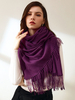 Echarpes Femme Hiver Unicolore avec Franges