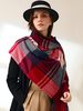 Echarpes Foulard Femme Imprimé Carreaux avec Franges Hiver