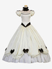 Ecru White Retro Costumes Ruffles pour femmes Bows Polyester Tunic Robe Retro Marie Antoinette Costume Masquerade Robe de bal